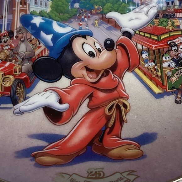 Walt Disney World Plates 25th Anniversary Collector Bradford Exchange Mickey - Picture 2 of 16